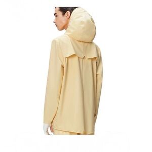 Rains Unisex Cream (Gleam) Hooded Jacket W3